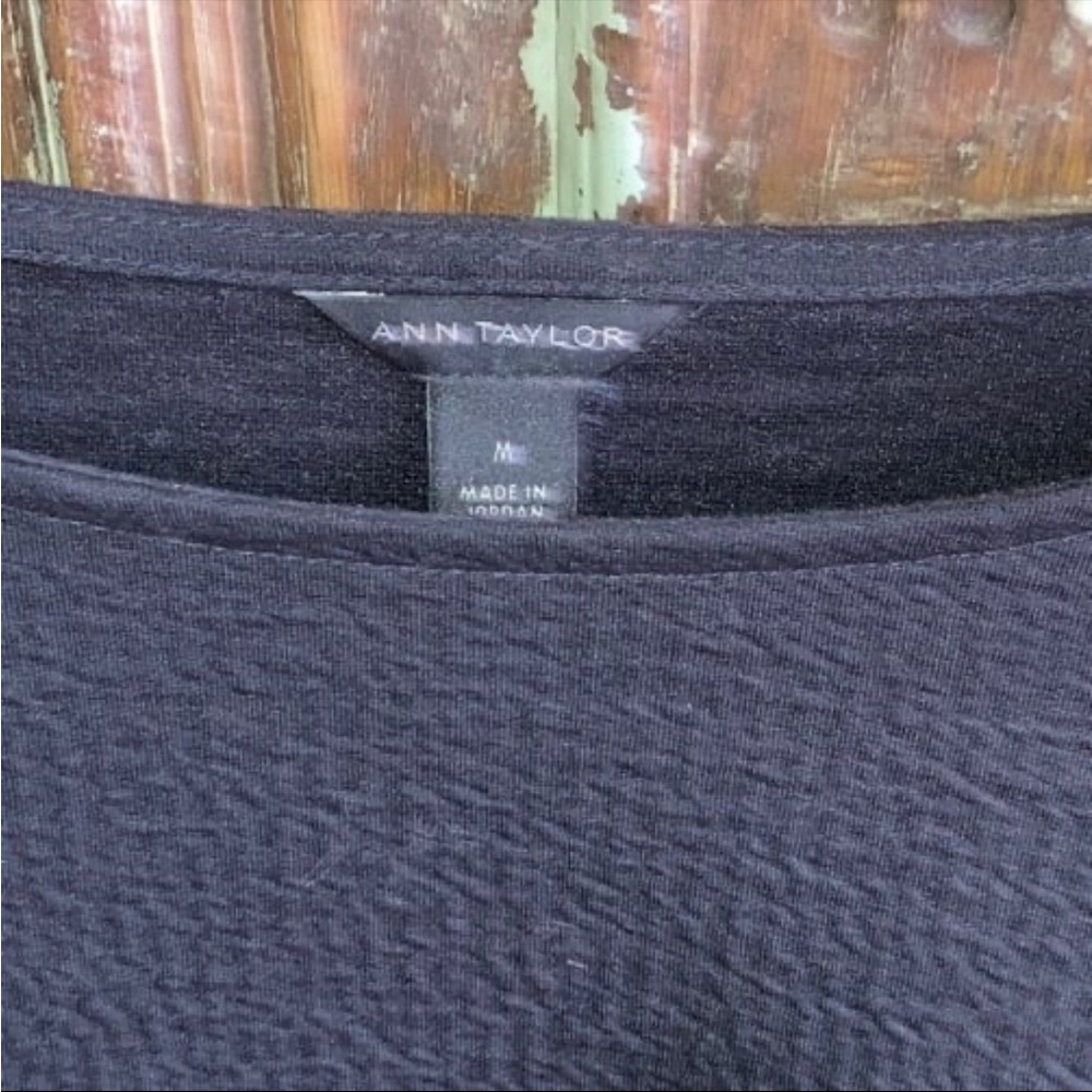 Ann Taylor Black Textured Blouse - Picture 3 of 6